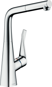 Hansgrohe Metris M71 Jednouchwytowa bateria kuchenna 320, wyciągana wylewka, 1jet Metris M71 Chrom