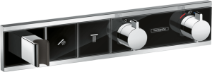 Hansgrohe RainSelect Bateria termostatyczna do 2 odbiorników, montaż podtynkowy, element zewnętrzny RainSelect Czarny/Chrom