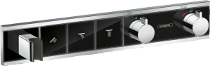 Hansgrohe RainSelect Bateria termostatyczna do 3 odbiorników, montaż podtynkowy, element zewnętrzny RainSelect Czarny/Chrom