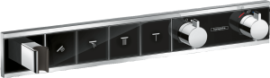 Hansgrohe RainSelect Bateria termostatyczna do 4 odbiorników, montaż podtynkowy, element zewnętrzny RainSelect Czarny/Chrom