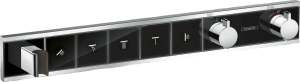 Hansgrohe RainSelect Bateria termostatyczna do 5 odbiorników, montaż podtynkowy, element zewnętrzny RainSelect Czarny/Chrom