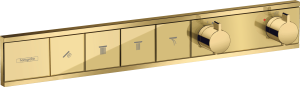 Hansgrohe RainSelect Bateria termostatyczna do 4 odbiorników, montaż podtynkowy,element zewnętrzny RainSelect Złoty Optyczny Polerowany