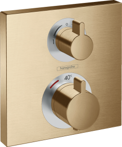 Hansgrohe Ecostat Square Bateria termostatyczna do 2 odbiorników, montaż podtynkowy, element zewnętrzny Ecostat Square Brąz Szczotkowany