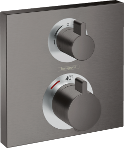 Hansgrohe Ecostat Square Bateria termostatyczna do 2 odbiorników, montaż podtynkowy, element zewnętrzny Ecostat Square Czarny Chrom Szczotkowany