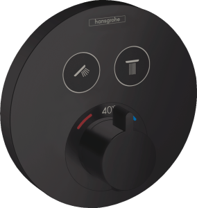 Hansgrohe ShowerSelect S Bateria termostatyczna do 2 odbiorników, montaż podtynkowy, element zewnętrzny ShowerSelect S Czarny Matowy