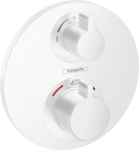 Hansgrohe Ecostat S Bateria termostatyczna do 2 odbiorników, montaż podtynkowy, element zewnętrzny Ecostat S Biały Matowy