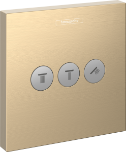 Hansgrohe ShowerSelect Zawór odcinający do 3 odbiorników, montaż podtynkowy, element zewnętrzny ShowerSelect Brąz Szczotkowany