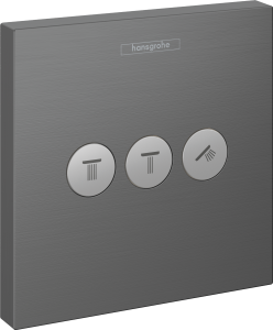 Hansgrohe ShowerSelect Zawór odcinający do 3 odbiorników, montaż podtynkowy, element zewnętrzny ShowerSelect Czarny Chrom Szczotkowany