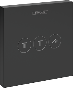 Hansgrohe ShowerSelect Zawór odcinający do 3 odbiorników, montaż podtynkowy, element zewnętrzny ShowerSelect Czarny Matowy