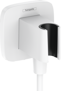 Hansgrohe Przyłącze węża z uchwytem prysznicowym FixFit Q biały matowy