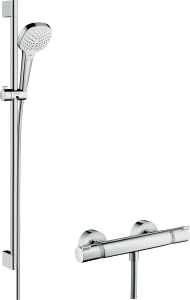 Hansgrohe Croma Select E Zestaw prysznicowy Vario z termostatem Ecostat Comfort i drążkiem 90 cm Croma Select E Biały/Chrom