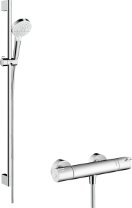 Hansgrohe Crometta Zestaw prysznicowy Vario z termostatem Ecostat 1001 CL i drążkiem 90 cm Crometta Biały/Chrom