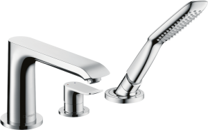 Hansgrohe Metris 3-otworowa jednouchwytowa bateria na brzeg wanny, element zewnętrzny Metris Chrom