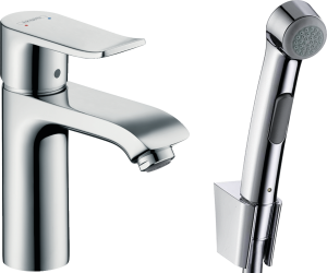 Hansgrohe Bateria umywalkowa Metris z główką bidette i wężem 160 cm chrom