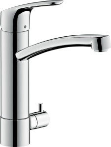 Hansgrohe Focus M41 Jednouchwytowa bateria kuchenna 200, z zaworem odcinającym, 1jet Focus M41 Chrom
