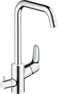 Hansgrohe Focus M41 Jednouchwytowa bateria kuchenna 260, z zaworem odcinającym, 1jet Focus M41 Chrom
