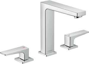 Hansgrohe Metropol 3-otworowa bateria umywalkowa 160 z kpl. odpływowym Push-Open, uchwyty jednoramienne Metropol Chrom