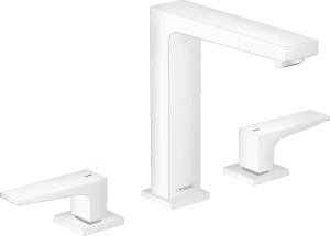 Hansgrohe Metropol 3-otworowa bateria umywalkowa 160 z kpl. odpływowym Push-Open, uchwyty jednoramienne Metropol Biały Matowy