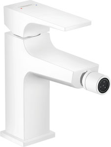 Hansgrohe Metropol Jednouchwytowa bateria bidetowa z kpl. odpływowym Push-Open, uchwyt jednoramienny Metropol Biały Matowy