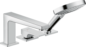 Hansgrohe Metropol 3-otworowa jednouchwytowa bateria na brzeg wanny, uchwyt jednoramienny, element zewnętrzny Metropol Chrom