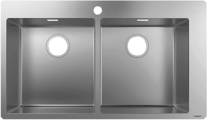 Hansgrohe S71 S711-F765 Zlewozmywak nablatowy 370/370 S71 Stal Szlachetna