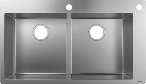 Hansgrohe S71 S712-F765 Zlewozmywak nablatowy 370/370 S71 Stal Szlachetna