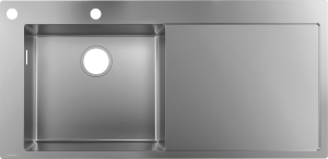 Hansgrohe S71 S718-F450 Zlewozmywak nablatowy 450 z ociekaczem z prawej S71 Stal Szlachetna