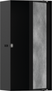 Hansgrohe XtraStoris Rock Wnęka ścienna z drzwiami do wyłożenia płytkami 300/150/100 XtraStoris Rock Czarny Matowy