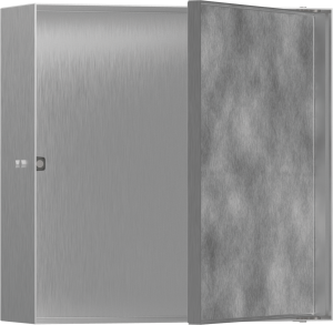 Hansgrohe XtraStoris Rock Wnęka ścienna z drzwiami do wyłożenia płytkami 300/300/100 XtraStoris Rock Stal Szlachetna Szczotkowana