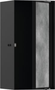 Hansgrohe XtraStoris Rock Wnęka ścienna z drzwiami do wyłożenia płytkami300/150/140 XtraStoris Rock Czarny Matowy