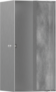 Hansgrohe XtraStoris Rock Wnęka ścienna z drzwiami do wyłożenia płytkami300/150/140 XtraStoris Rock Stal Szlachetna Szczotkowana