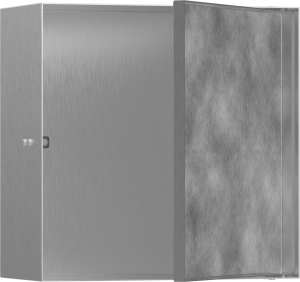 Hansgrohe XtraStoris Rock Wnęka ścienna z drzwiami do wyłożenia płytkami 300/300/140 XtraStoris Rock Stal Szlachetna Szczotkowana