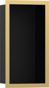 Hansgrohe XtraStoris Individual Wnęka ścienna czarny matowy z ozdobną ramą 300/150/100 XtraStoris Individual Złoty Optyczny Polerowany