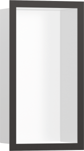 Hansgrohe XtraStoris Individual Wnęka ścienna biały matowy z ozdobną ramą 300/150/100 XtraStoris Individual Czarny Chrom Szczotkowany