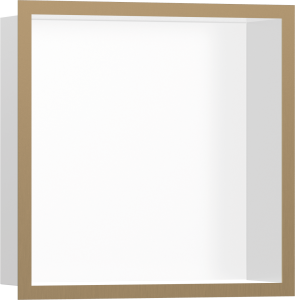 Hansgrohe XtraStoris Individual Wnęka ścienna biały matowy z ozdobną ramą 300/300/100 XtraStoris Individual Brąz Szczotkowany