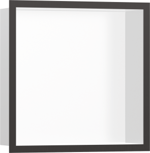 Hansgrohe XtraStoris Individual Wnęka ścienna biały matowy z ozdobną ramą 300/300/100 XtraStoris Individual Czarny Chrom Szczotkowany