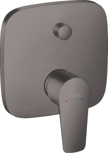 Hansgrohe Talis E Jednouchwytowa bateria wannowa, zintegrowany systemem zabezpieczający zgodnie z EN1717, montaż podtynkowy, element zewnętrzny Talis E Czarny Chrom Szczotkowany