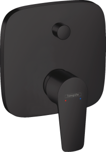 Hansgrohe Talis E Jednouchwytowa bateria wannowa, zintegrowany systemem zabezpieczający zgodnie z EN1717, montaż podtynkowy, element zewnętrzny Talis E Czarny Matowy