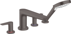 Hansgrohe Talis E 4-otworowa bateria na brzeg wanny, element zewnętrzny Talis E Czarny Chrom Szczotkowany