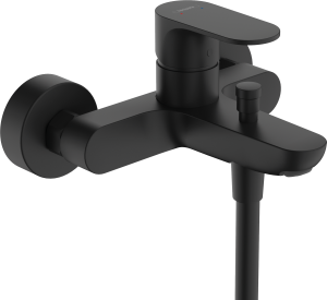 Hansgrohe Rebris S Jednouchwytowa bateria wannowa natynkowa z 2 zakresami przepływu Rebris S Czarny Matowy