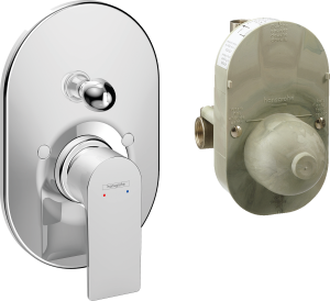 Hansgrohe Rebris E Zestaw wannowy podtynkowy, element podstawowy i element zewnętrzny Rebris E Chrom