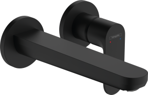 Hansgrohe Rebris S Jednouchwytowa bateria umywalkowa montaż ścienny podtynkowy z wylewką 20 cm Rebris S Czarny Matowy