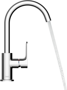 Hansgrohe Rebris S Jednouchwytowa bateria umywalkowa 210 z obrotową wylewką z kompletem odpływowym Rebris S Czarny Matowy