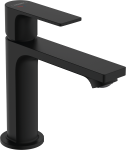 Hansgrohe Rebris E Jednouchwytowa bateria umywalkowa 110 CoolStart z metalowym kompletem odpływowym Rebris E Czarny Matowy