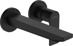 Hansgrohe Rebris E Jednouchwytowa bateria umywalkowa montaż ścienny podtynkowy z wylewką 20 cm Rebris E Czarny Matowy