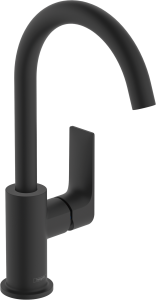 Hansgrohe Rebris E Jednouchwytowa bateria umywalkowa 210 z obrotową wylewką z kompletem odpływowym Rebris E Czarny Matowy