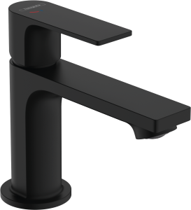 Hansgrohe Rebris E Jednouchwytowa bateria umywalkowa 80 CoolStart z metalowym kompletem odpływowym Rebris E Czarny Matowy