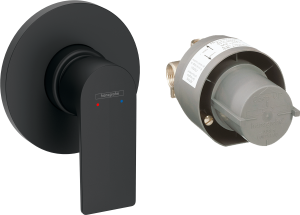 Hansgrohe Rebris E Komplet jednouchwytowa baterie prysznicowa podtynkowa Rebris E Czarny Matowy