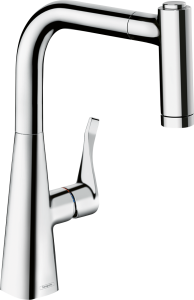 Hansgrohe Metris M71 Jednouchwytowa bateria kuchenna 220, wyciągana wylewka, 2jet, sBox Metris M71 Chrom