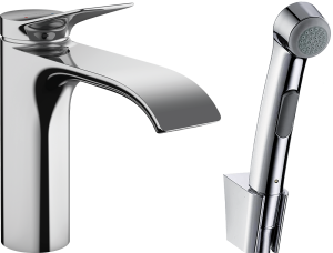 Hansgrohe Vivenis Jednouchwytowa bateria umywalkowa z główką Bidette i wężem 160 cm Vivenis Chrom